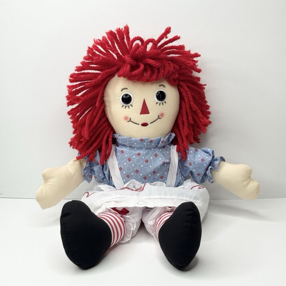 Aurora World Raggedy Ann Classic 16" Handmade Stuffed Rag Doll Plush Button Eyes